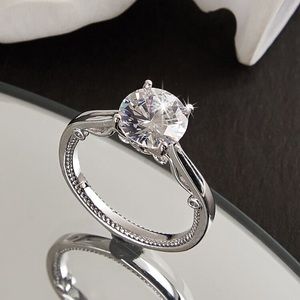 Beautiful silver plated  Engagement ring with  Zircon stone